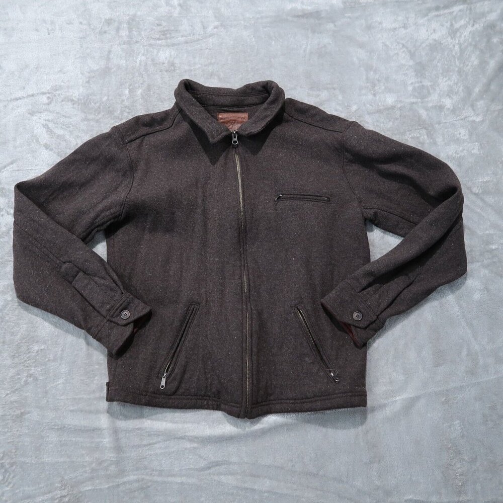 Agave Denim Co. Jacket Mens L Brown Knit Zip Up Coat Classic Fit Outdoors